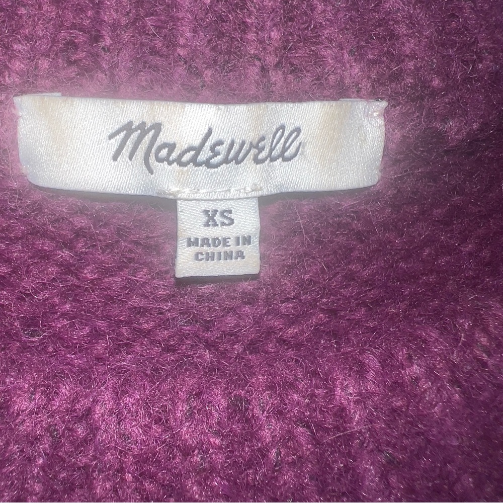 Madewell Women’s Purple Wool-Blend Wedge Sweater Sz XS - Picture 3 of 13